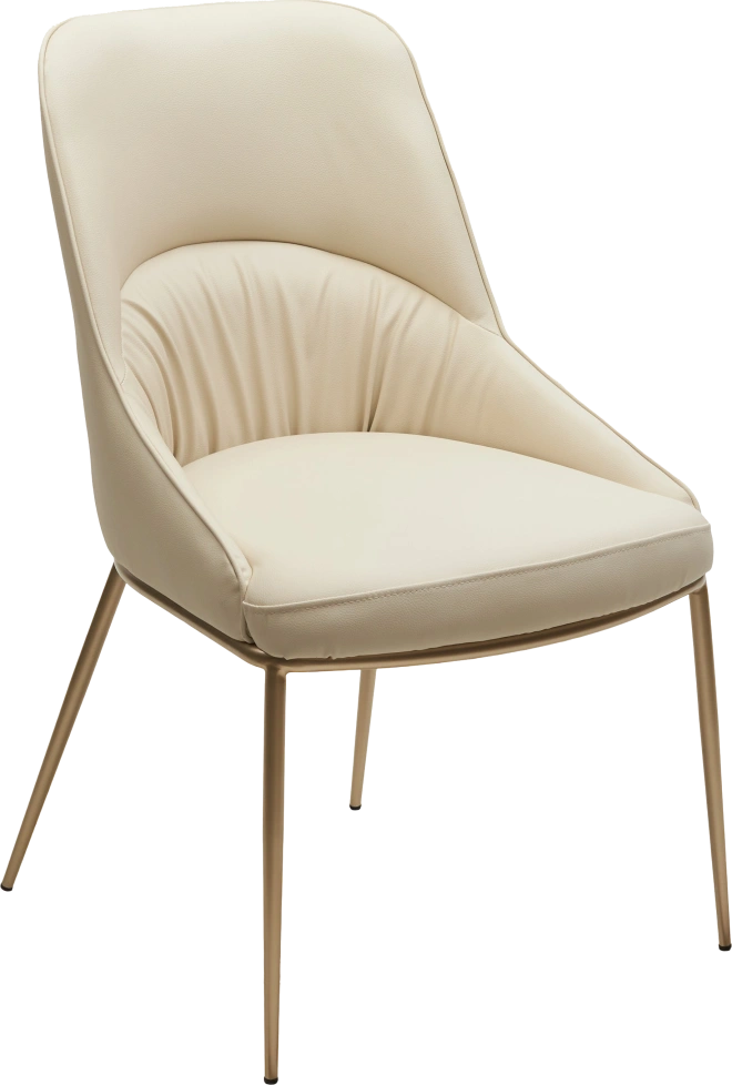 Стул Abriola, мягкий, Milk Ti-02, PU, шампань каркас