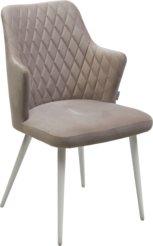 Стул Herman, мягкий, латте #25, велюр, белый каркас