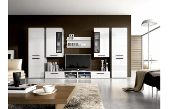 Тумба под ТВ Кёльн 1750, с ящиками, белый аляска / белый гланец