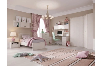 Гарнитур для молодёжной комнаты Элана, композиция 2, бодега белая