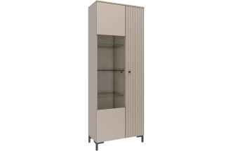 Шкаф со стеклом Тоскана, 79x213 Кашемир серый