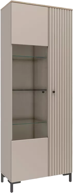 Шкаф со стеклом Тоскана, 79x213 Кашемир серый