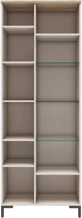 Шкаф со стеклом Тоскана, 79x213 Кашемир серый