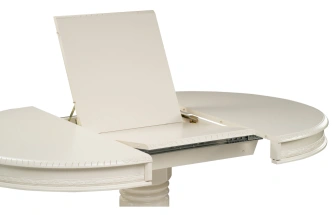 Кухонный обеденный раздвижной стол Альфред, 110(160)х110х80, крем