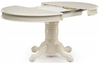Кухонный обеденный раздвижной стол Альфред, 110(160)х110х80, крем