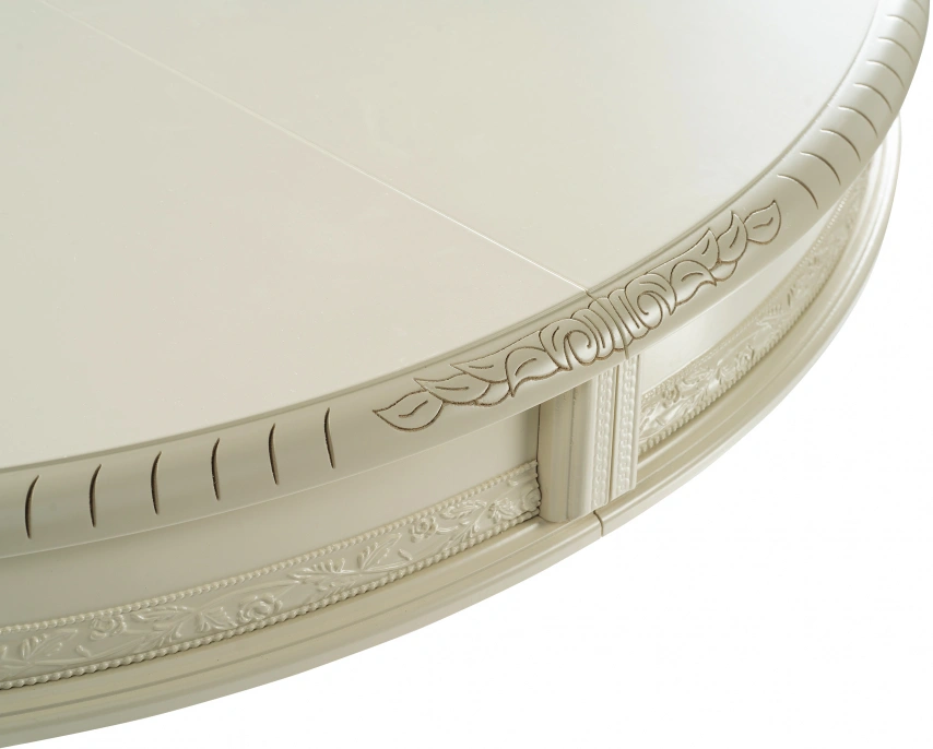 Кухонный обеденный раздвижной стол Альфред, 110(160)х110х80, крем