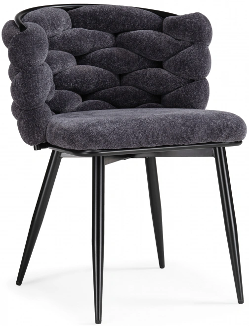 Стул Rendi, дизайнерский, мягкий, gray-blue / black