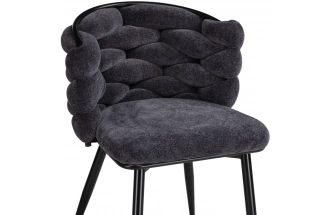 Стул Rendi, дизайнерский, мягкий, gray-blue / black