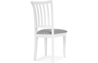 Деревянный стул Фрезино, велюр серый / белый
