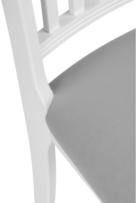 Деревянный стул Фрезино, велюр серый / белый