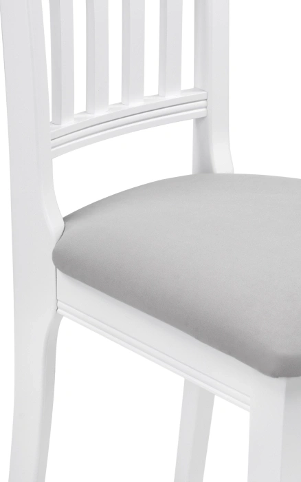 Деревянный стул Фрезино, велюр серый / белый
