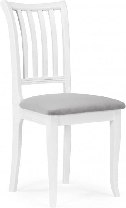 Деревянный стул Фрезино, велюр серый / белый