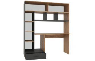 Стол компьютерный Бишоп 1, дуб крафт золотой / антрацит