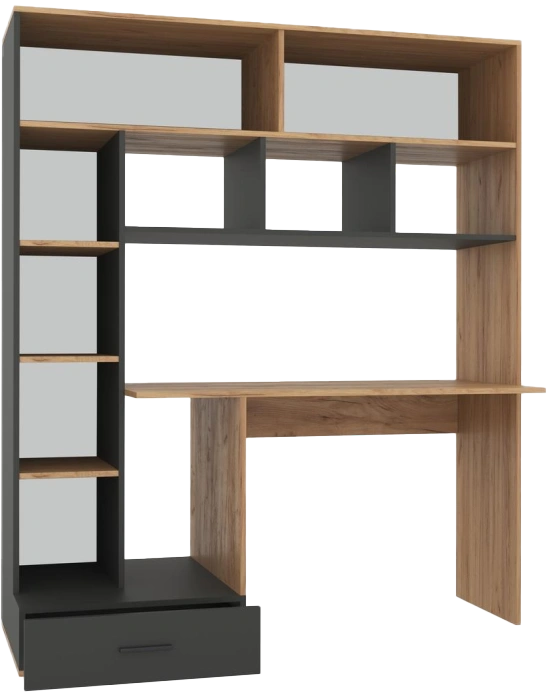 Стол компьютерный Бишоп 1, дуб крафт золотой / антрацит