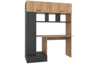 Стол компьютерный Бишоп 1, дуб крафт золотой / антрацит