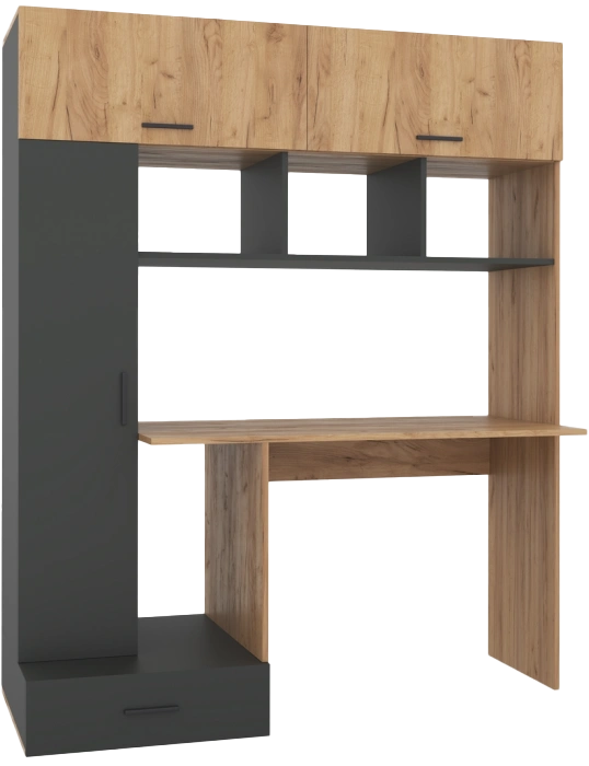 Стол компьютерный Бишоп 1, дуб крафт золотой / антрацит