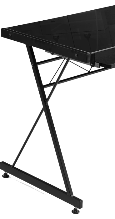 Стол компьютерный Kros, стеклянный, black