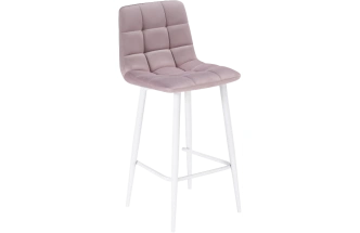 Полубарный стул Чилли К, на металлокаркасе, розовый / белый