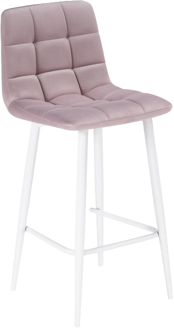 Полубарный стул Чилли К, на металлокаркасе, розовый / белый