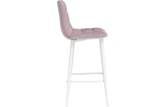 Полубарный стул Чилли К, на металлокаркасе, розовый / белый