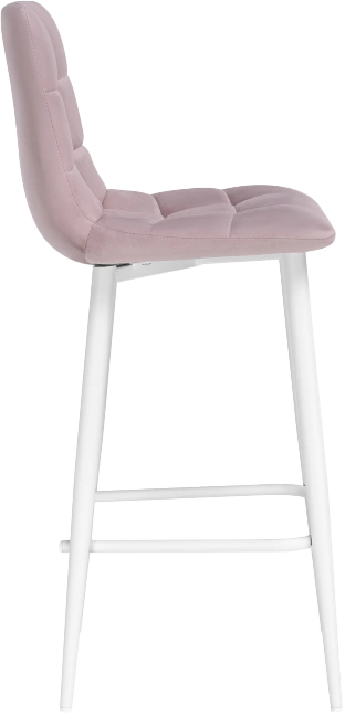 Полубарный стул Чилли К, на металлокаркасе, розовый / белый