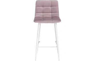 Полубарный стул Чилли К, на металлокаркасе, розовый / белый