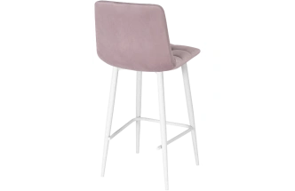 Полубарный стул Чилли К, на металлокаркасе, розовый / белый