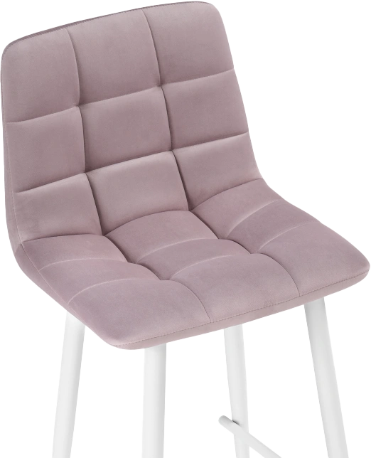 Полубарный стул Чилли К, на металлокаркасе, розовый / белый