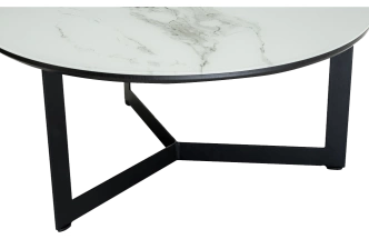 Журнальный стол Роб D-700, стекло, мрамор белый, каркас черный