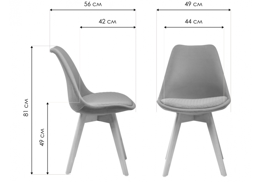 Стул Bonuss, велюр, light blue / wood