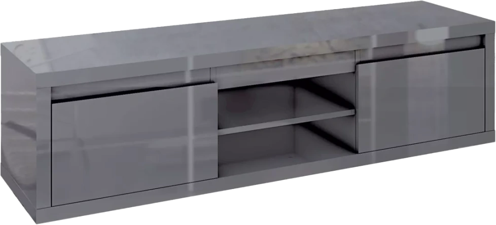 Тумба под ТВ Норден, с полками, Серый глянец