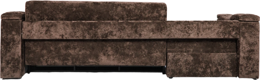 Диван угловой Бруно, ткань Plush chocolate, нить белая, угол левый