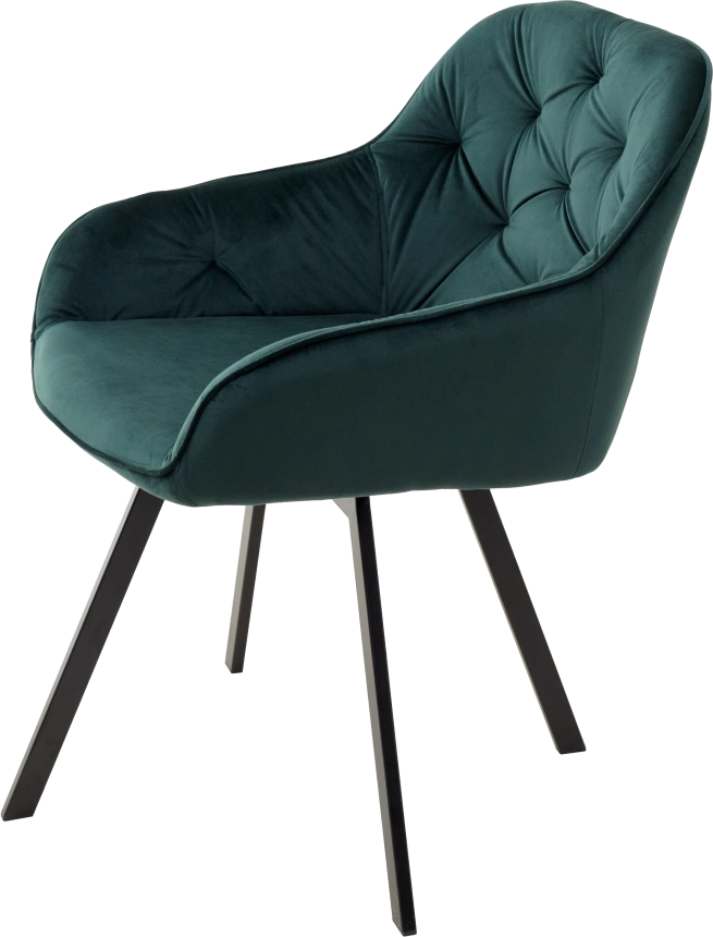 Стул Gale, поворотный, мягкий, Bluvel-78 green, велюр, черный каркас