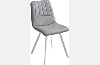 Стул Ashton, мягкий, RU-07 серая сталь, белый каркас