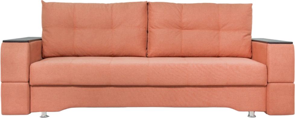 Диван прямой Атлант 2, ткань Форест 730 (персиковый), декор Венге