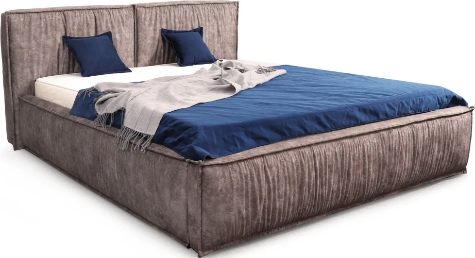 Кровать Чикаго 160, двуспальная, мягкая, аликанте коричневый