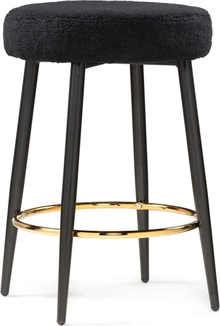 Полубарный табурет Plato, букле черный