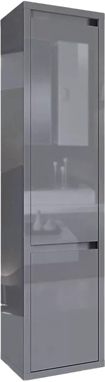 Шкаф пенал Норден, распашной с полками, Серый глянец