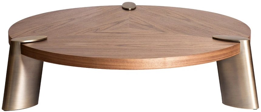 Журнальный стол Kong, 138x138x33, МДФ, шпон, светлый орех / бронза