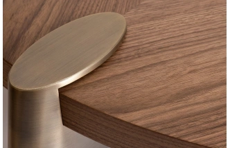 Журнальный стол Kong, 138x138x33, МДФ, шпон, светлый орех / бронза