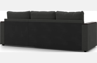 Диван угловой, Атлантик, модель 111, Savana Grey (серый) / ECOstile Chocolate / венге