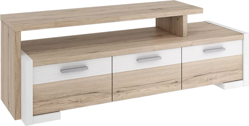 Тумба под ТВ Венето, Дуб санремо / Белый