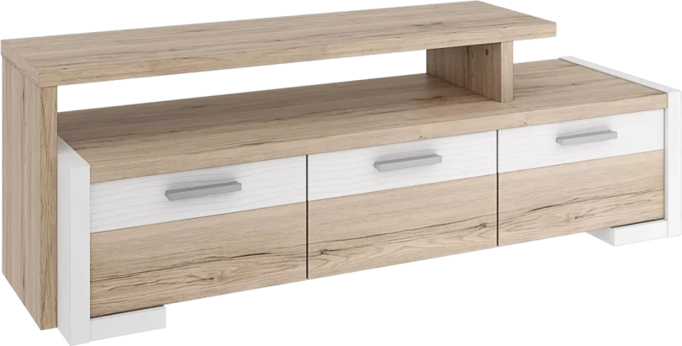 Тумба под ТВ Венето, Дуб санремо / Белый