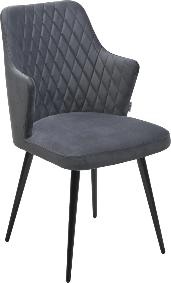 Стул Herman, поворотный,  BM-3 темно-серый, велюр,  черный каркас