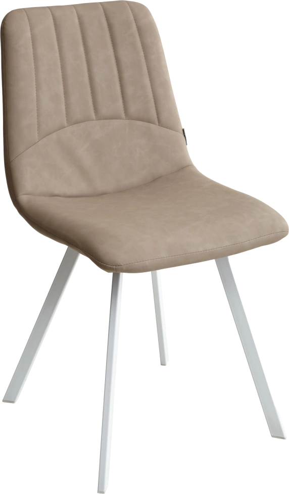 Стул Ashton, мягкий, RU-09 серо-бежевый винтаж, белый каркас