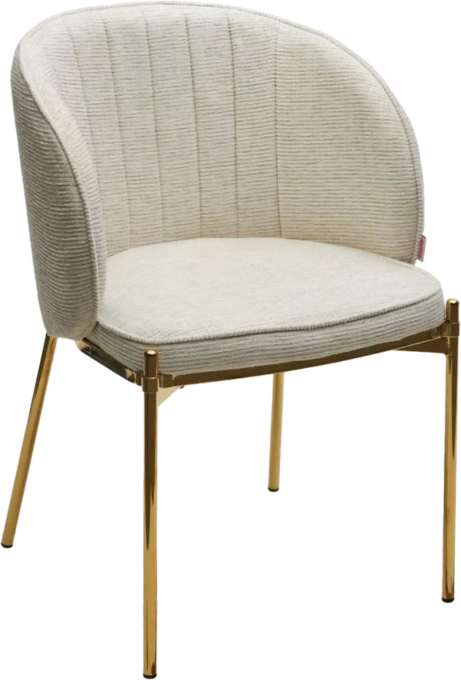 Стул Diana, мягкий, Modica-40 бежево-белый, ткань, золотой каркас