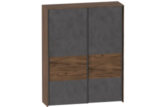 Шкаф-купе двухдверный Глазго, 180x60.5x230, с полками, металл бруклин / таксония