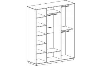 Шкаф-купе Леон 2, с фотопечатью на стекле "Лондон",  дуб стирлинг