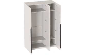 Шкаф трехдверный Нора, распашной с зеркалом, персидский жемчуг / вереск ромено