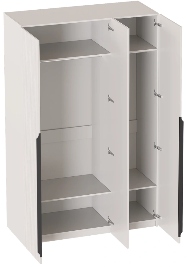 Шкаф трехдверный Нора, распашной с зеркалом, персидский жемчуг / вереск ромено